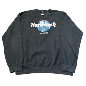 Vintage Hard Rock Cafe Prague Czech Republic Graphic Crewneck Sweatshirt Size M